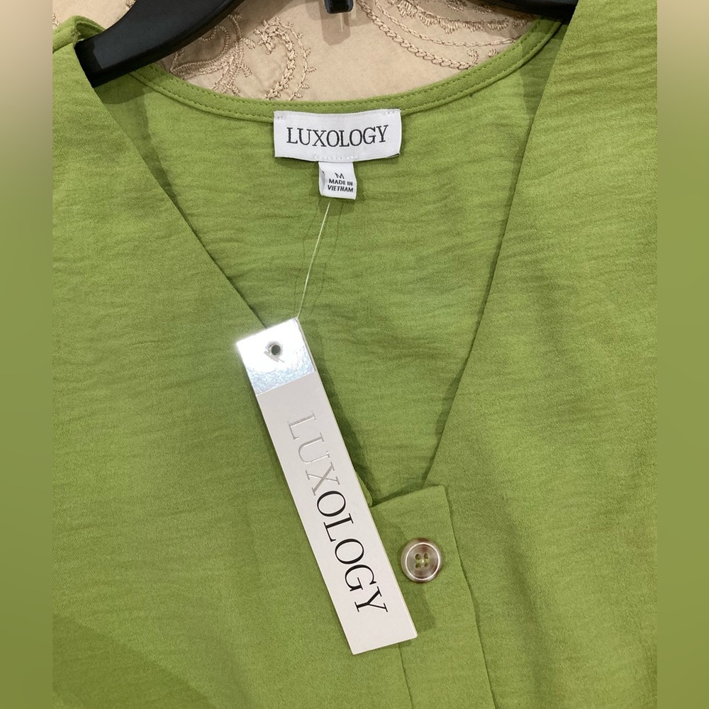 Luxology Olive Green Midi Dress with Belt - Picture 5 of 5